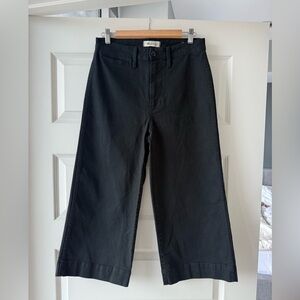 Madewell Emmett Wide-Leg Black Ankle Cropped Pants